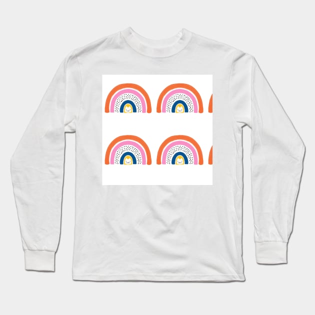 Rainbow Cat Long Sleeve T-Shirt by Sandra Hutter Designs